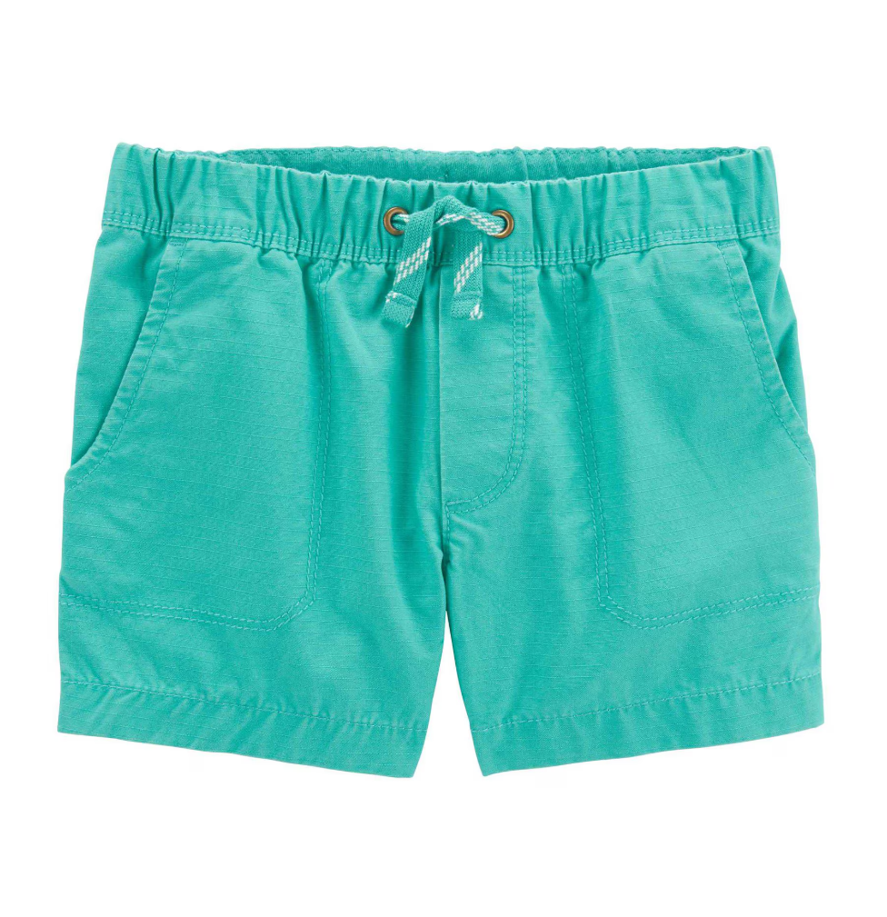 Bermuda infantil texturizada cós elástico e cordão azul